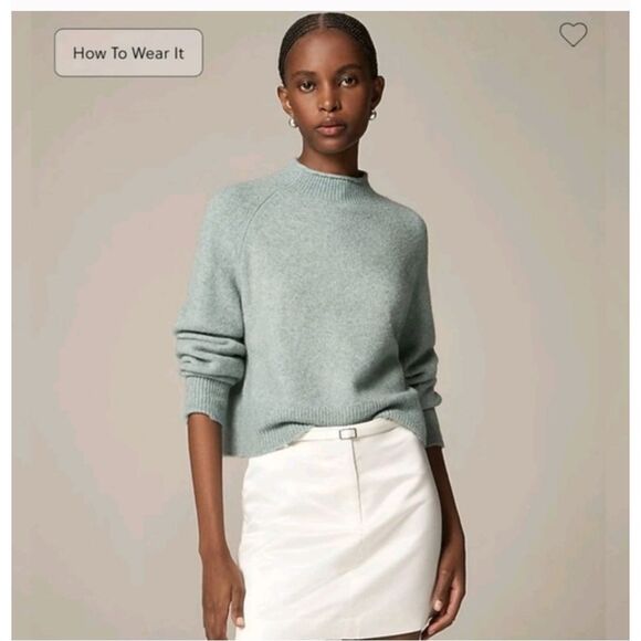 J.Crew Sweaters - J. Crew Rollneck sweater in heather blue smocked super softer XXS